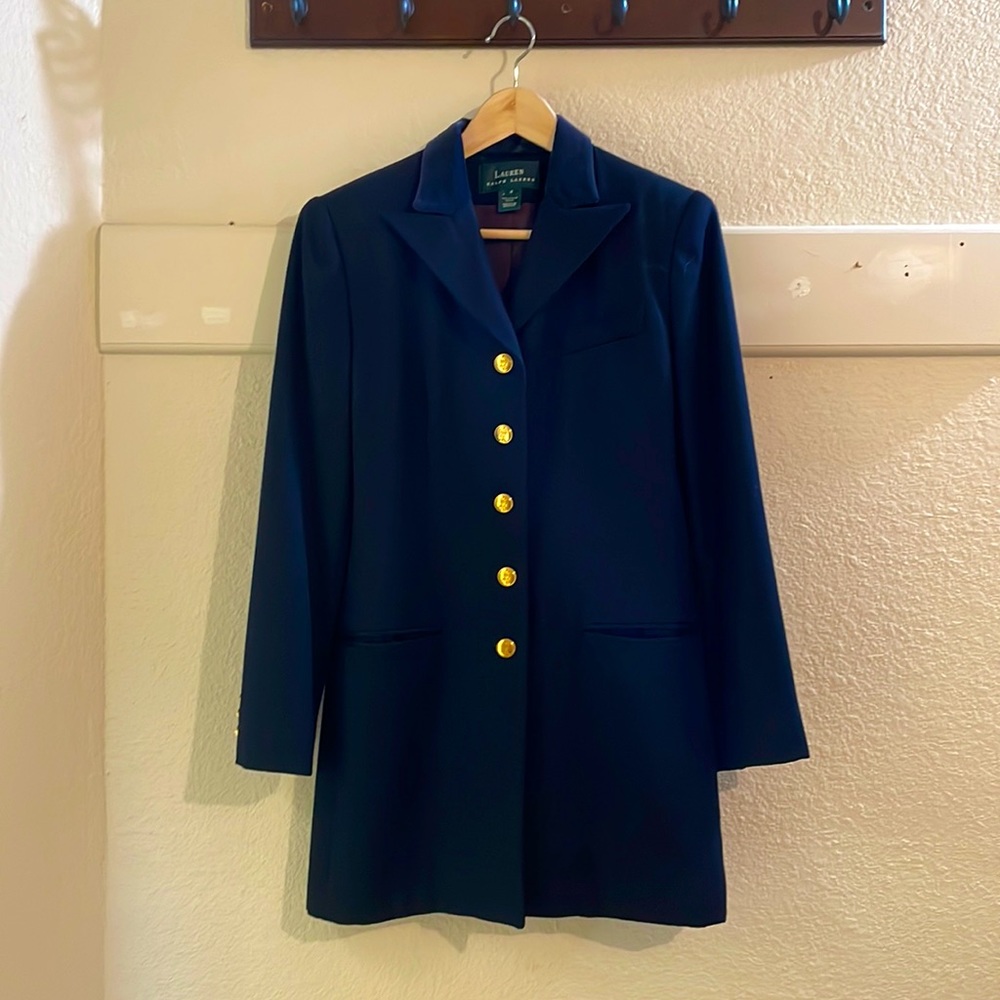 Navy blue jacket with golden buttons, Ralph Lauren Green Label, size 4